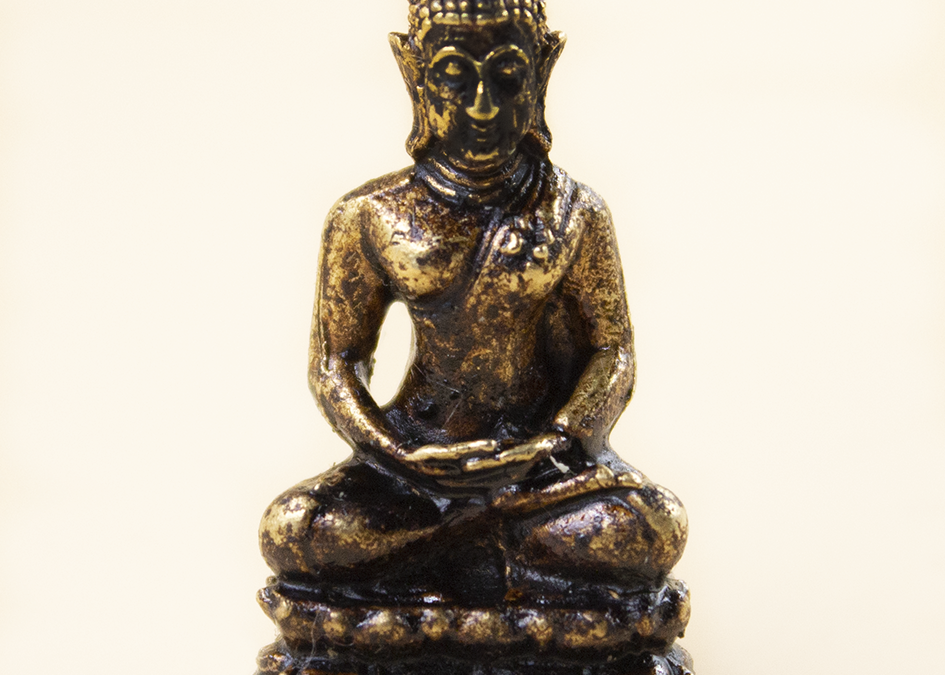 Buda meditación en miniatura de bronce